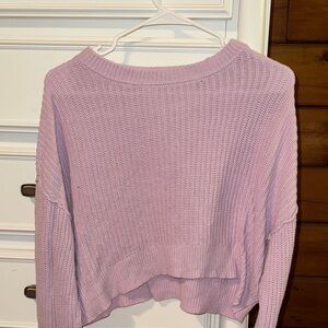 Women's Light Purple Crew Neck Sweater
